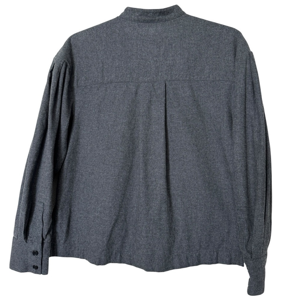 Banana Republic Cotton Cropped Shirt | Womenβs XS | Pleated Sleeve Band Collar - Picture 3 of 7